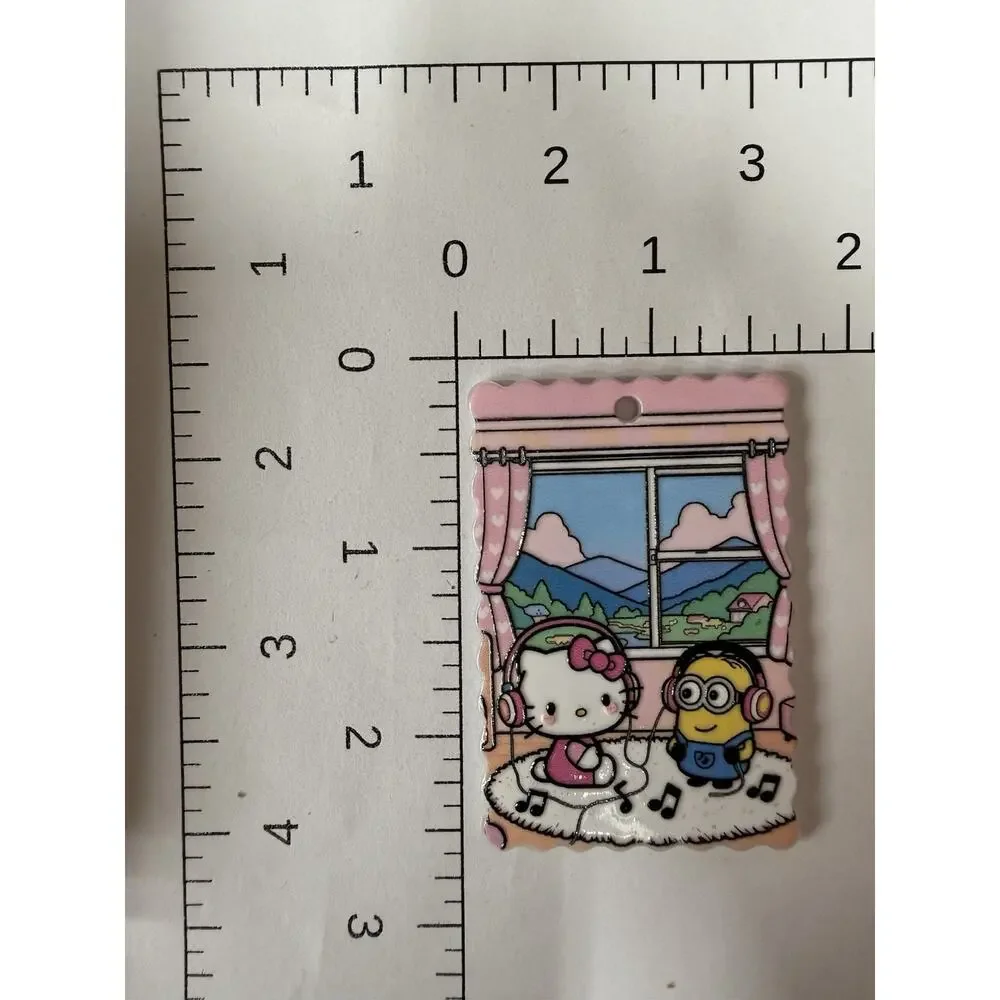 6 Pc Hello Kitty Acrylic Flatbacks